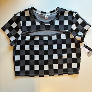 NWT BP Checkered Cut Out Tee